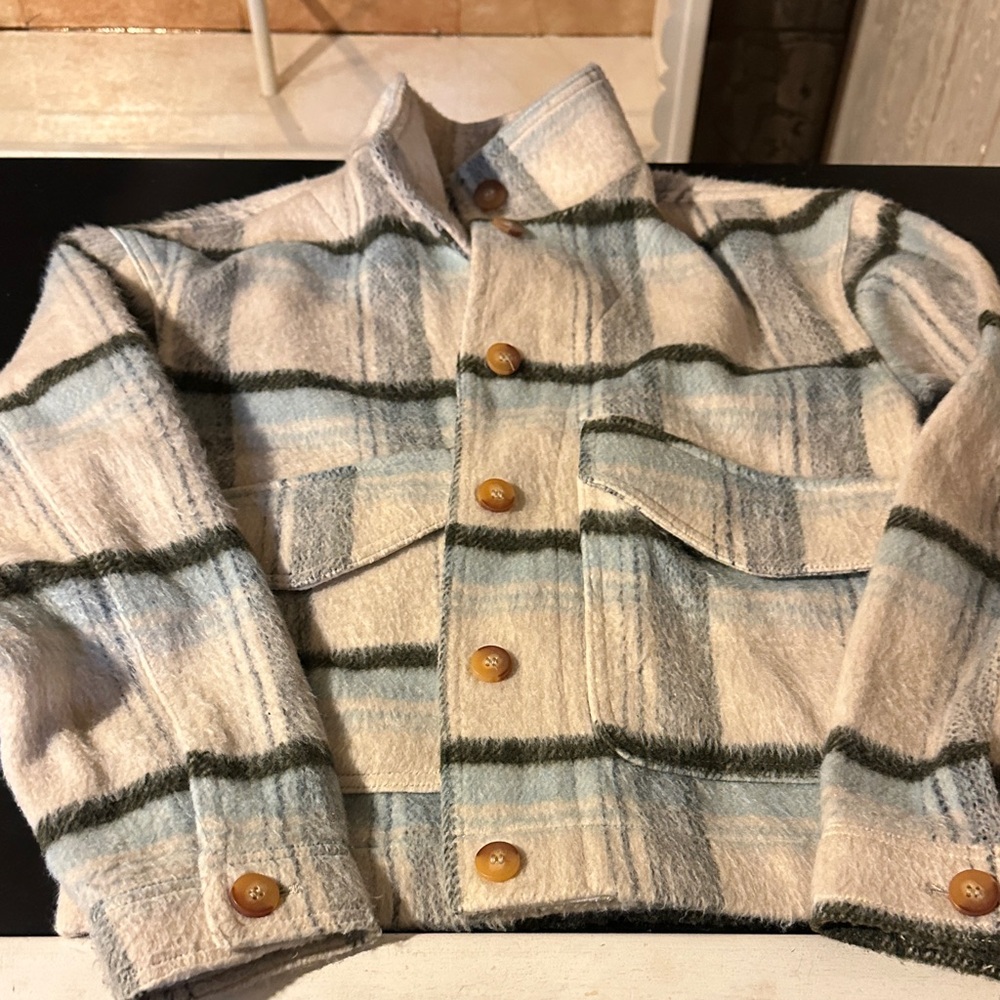 Plaid Jacket with Button Details